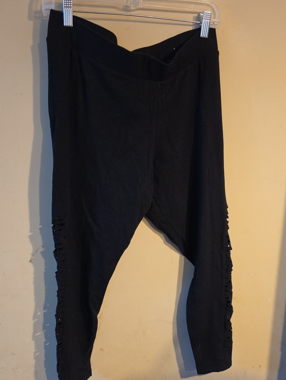 Black Women’s Stretch  Cuts Side Leggings